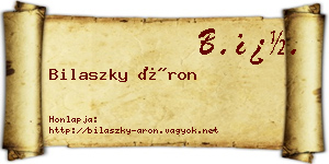 Bilaszky Áron névjegykártya