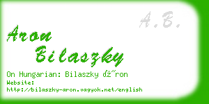 aron bilaszky business card